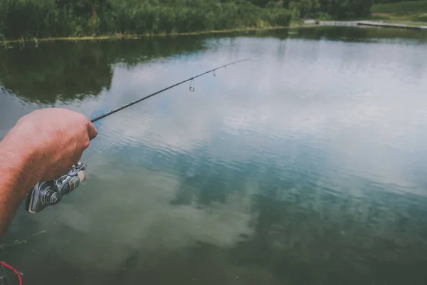 Pesca Truta Lago — Fotografia de Stock