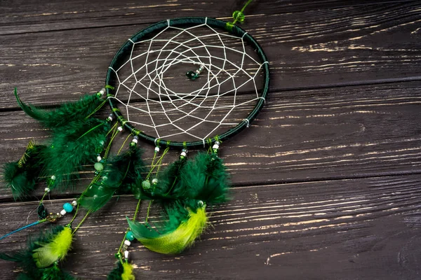 Dream Catcher Wooden Background — Stock Photo, Image