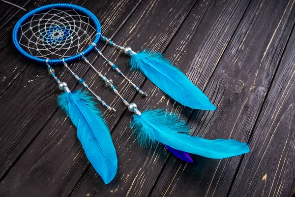 Dream Catcher Wooden Background — Stock Photo, Image