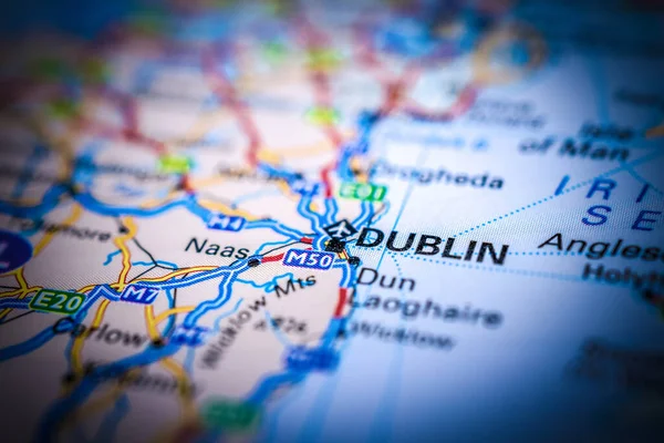 Dublin Auf Der Karte — Stockfoto