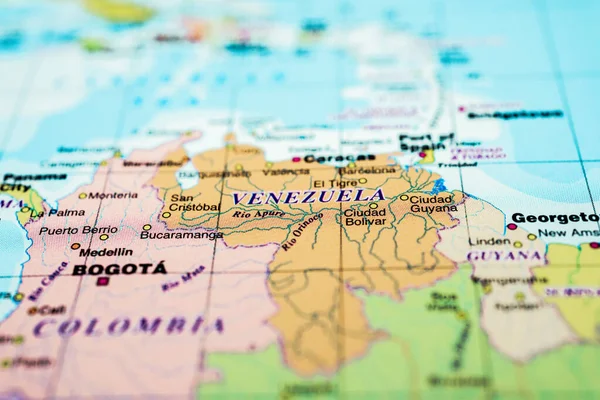 Venezuela Mapa Fondo Concepto Viaje —  Fotos de Stock