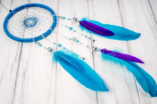 Dream Catcher Wooden Background — Stock Photo, Image