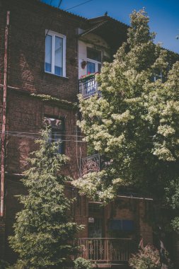 Güzel şehir balkon arka planı