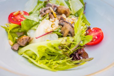 Beyaz bir plaka üzerinde dana Carpaccio