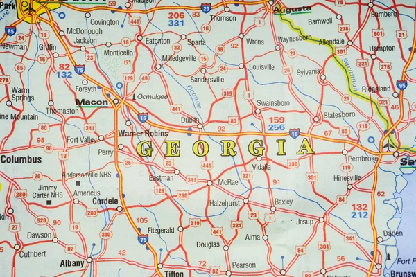 Georgia state on USA map background