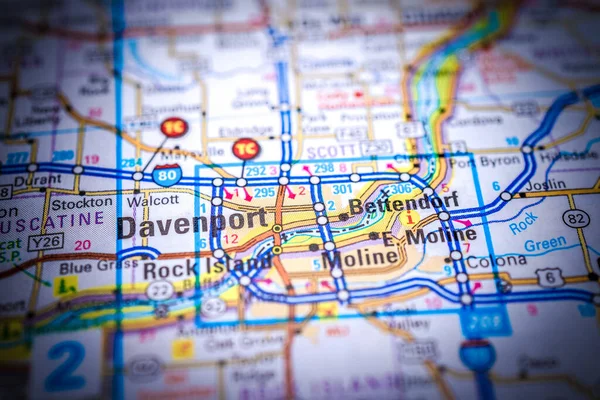 Davenport Map — Stock Photo, Image