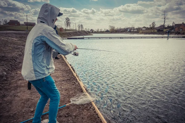 Риболовля Озері — стокове фото