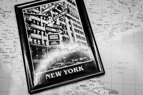 Nueva York Mapa Viajes Fondo — Foto de Stock