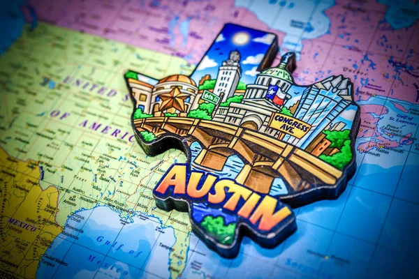 Austin Mapa Fondo Concepto Viaje — Foto de Stock