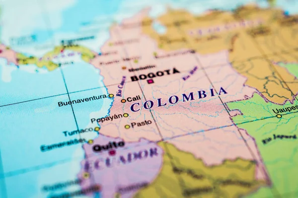 Colombia Mapa Fondo Concepto Viaje —  Fotos de Stock