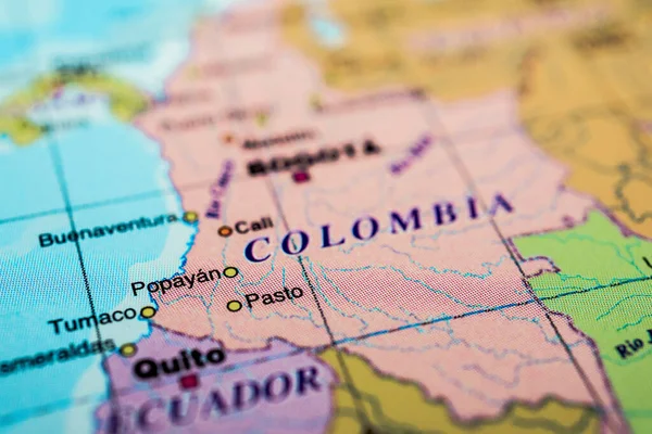 Colombia Mapa Fondo Concepto Viaje — Foto de Stock