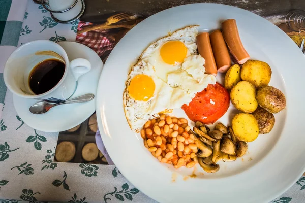 Англійський Сніданок Тарілці — стокове фото