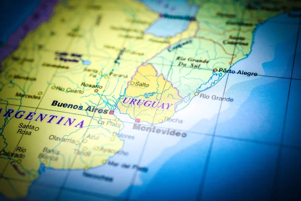 Uruguay Mapa —  Fotos de Stock