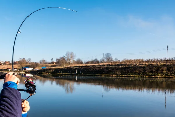 Pike Fishing Lake Sport Fishing Outdoor Activities — Stock Photo, Image