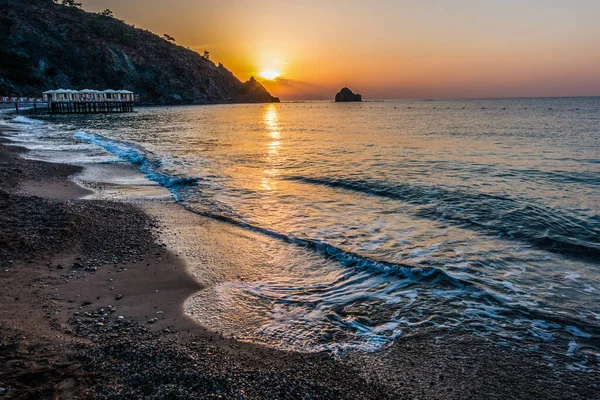 Strand Meer Bei Sonnenaufgang — Stockfoto