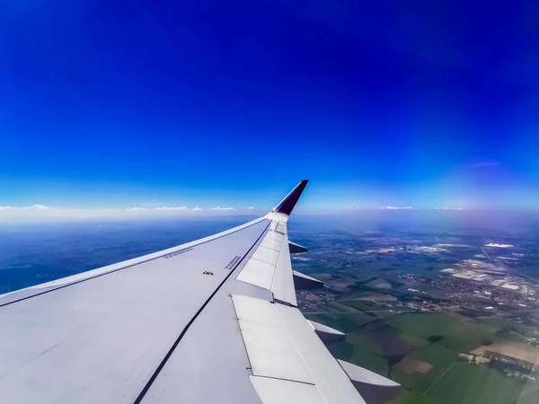 View Airplane Window Wing — Stock Photo, Image