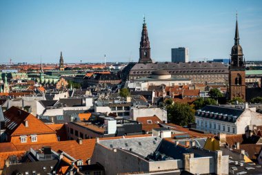 Kopenhag, Danimarka - 23 Temmuz 2019 Kopenhag Şehri, Danimarka, İskandinavya. Güzel bir yaz günü