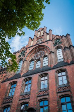 Wrocaw, Polonya - 17 Haziran 2019. Eski Polonya şehrinin mimarisi.