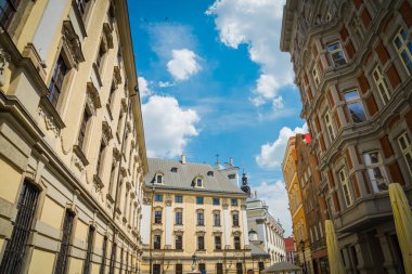 Wrocaw, Polonya - 17 Haziran 2019. Eski Polonya şehrinin mimarisi.