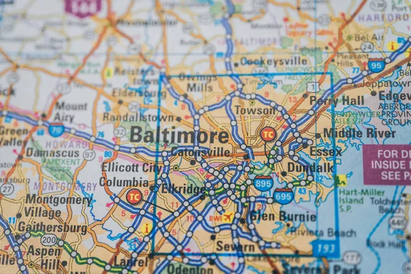 Baltimore on map  travel recreation background