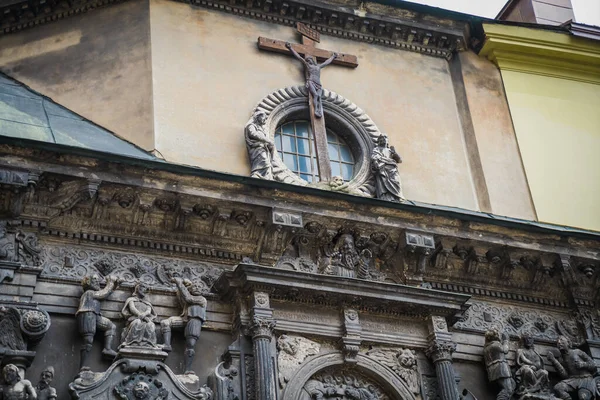 Muhteşem Kış Lviv Mimarisi Sokakları — Stok fotoğraf