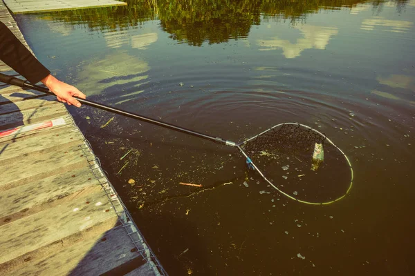 Pesca Alla Trota Sul Lago — Foto Stock