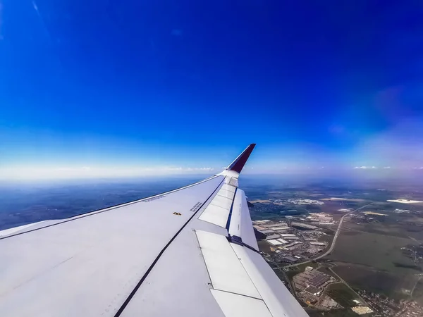 View Airplane Window Wing — Stock Photo, Image