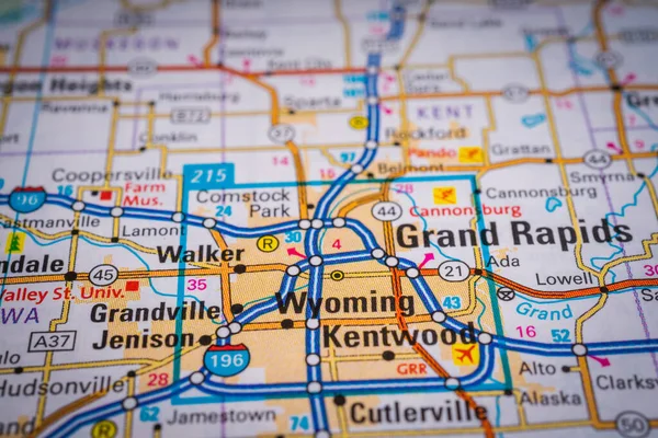 Grand Rapids Map Usa Travel Background — Stock Photo, Image