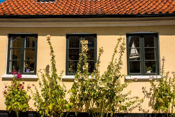 Piękna Duńska Architektura Malowniczej Wiosce — Zdjęcie stockowe