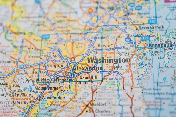 Washington Mapě Cestovní Rekreace Pozadí — Stock fotografie