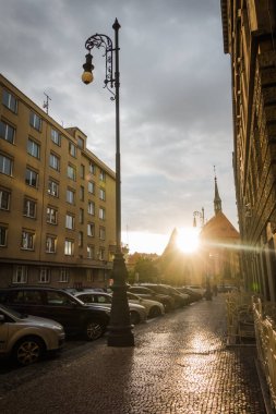 Prag, Çek Cumhuriyeti - 21 Eylül 2019. Muhteşem Prag 'ın Antik Mimarisi