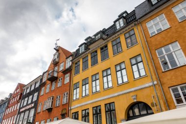 Kopenhag, Danimarka - 18 Temmuz 2019. Güzel Kopenhag mimarisi, Kopenhag 'da seyahat