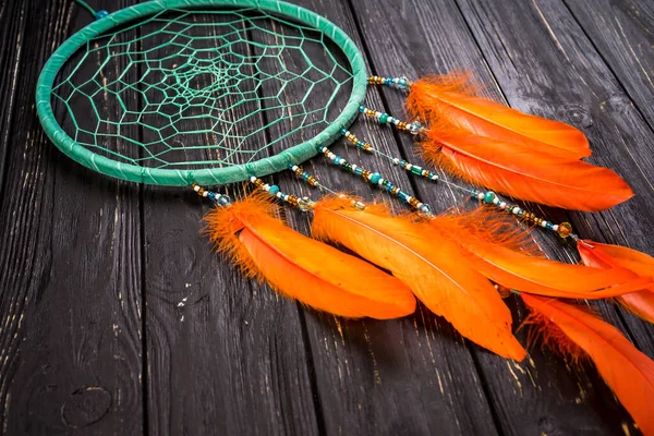 Dreamcatcher Wooden Art Background — Stock Photo, Image