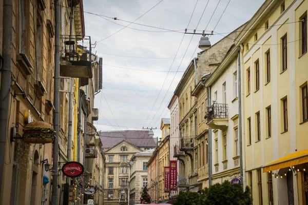 Prachtige Winter Lviv Architectuur Straten — Stockfoto