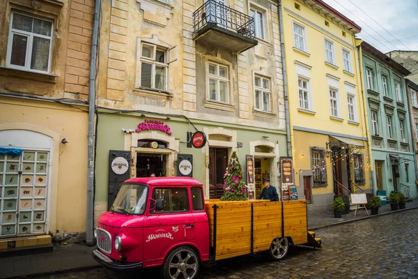 Magnificent Winter Lviv Architecture Streets — Stock Photo, Image