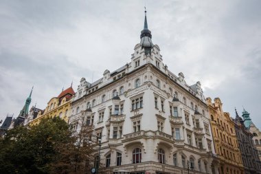 Güz Prag 'ın güzel sokakları ve mimarisi