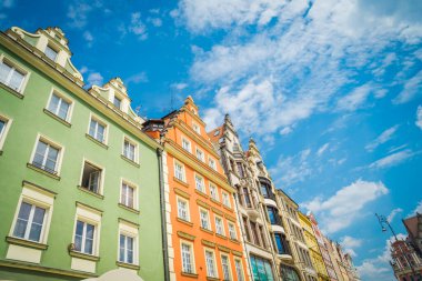 Wrocaw, Polonya - 15 Haziran 2019. Wroclaw 'ın güzel, resimsi merkezi