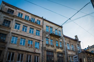 Muhteşem kış Lviv mimarisi ve sokakları