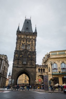 Güz Prag 'ın güzel sokakları ve mimarisi