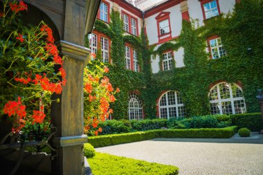 Eski Polonya şehrinin mimarisi. Pençe