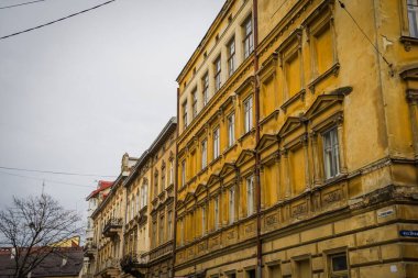 Muhteşem kış Lviv mimarisi ve sokakları