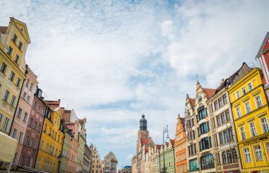 Wrocaw, Polonya - 15 Haziran 2019. Wroclaw 'ın güzel, resimsi merkezi