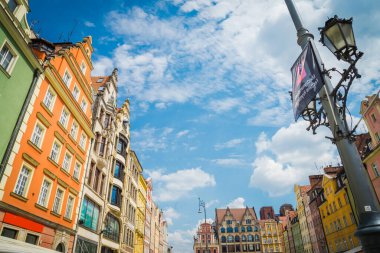 Wrocaw, Polonya - 15 Haziran 2019. Wroclaw 'ın güzel, resimsi merkezi