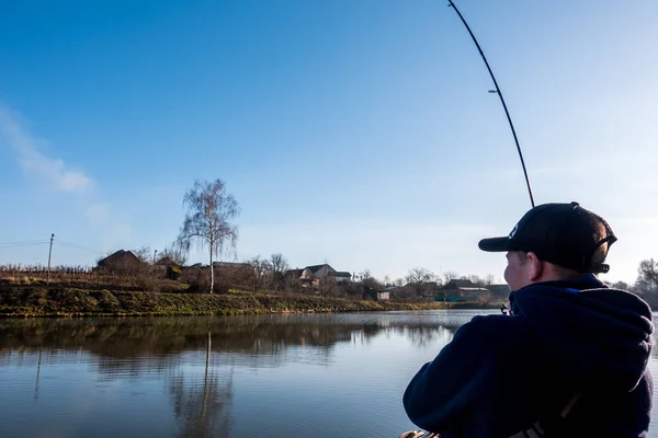 Pesca Pesca Lago — Foto de Stock