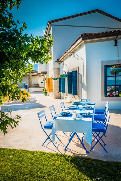 Beau Décor Table Dans Restaurant Bord Mer — Photo