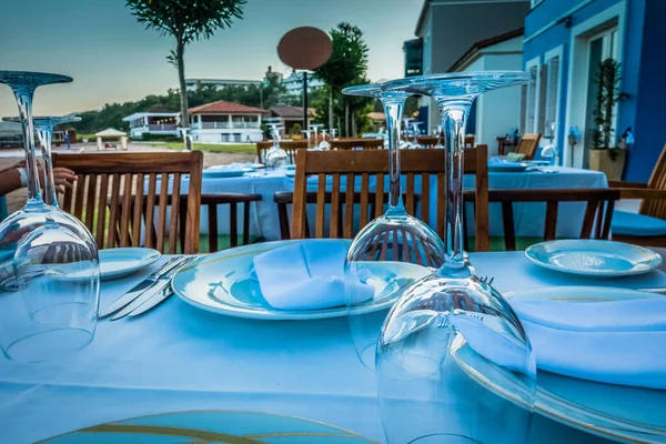 Abendessen Einem Schönen Restaurant Meer — Stockfoto