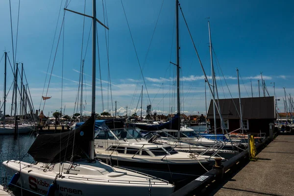 Copenhague Dinamarca Julio 2019 Hermoso Puerto Danés Con Yates — Foto de Stock