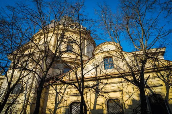 Muhteşem Kış Lviv Mimarisi Sokakları — Stok fotoğraf