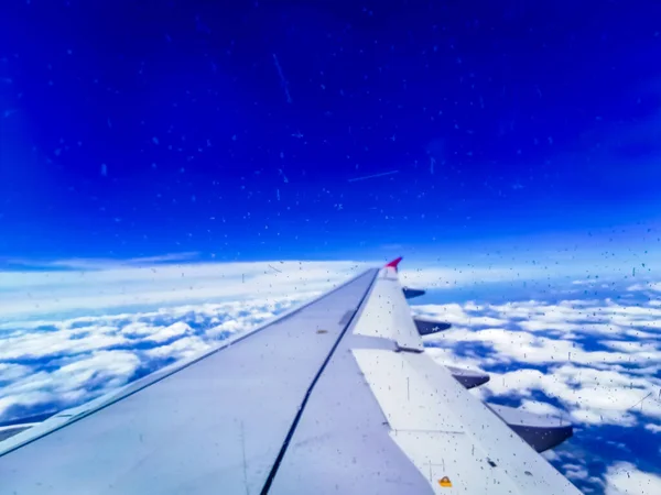 Vedere Fereastra Avionului Aripa — Fotografie, imagine de stoc