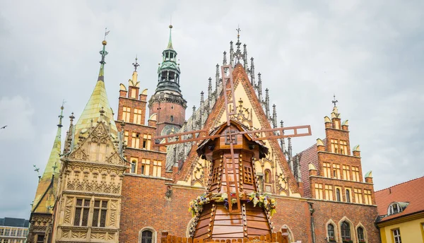 Wrocaw Polen Juni 2019 Prachtige Marktplein Wroclaw Mooie Oude Huizen — Stockfoto